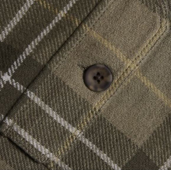 Paige - Wilbur Cotton Checked Twin Pocket Overshirt in Dusty Pine - Size M - Picture 5 of 10